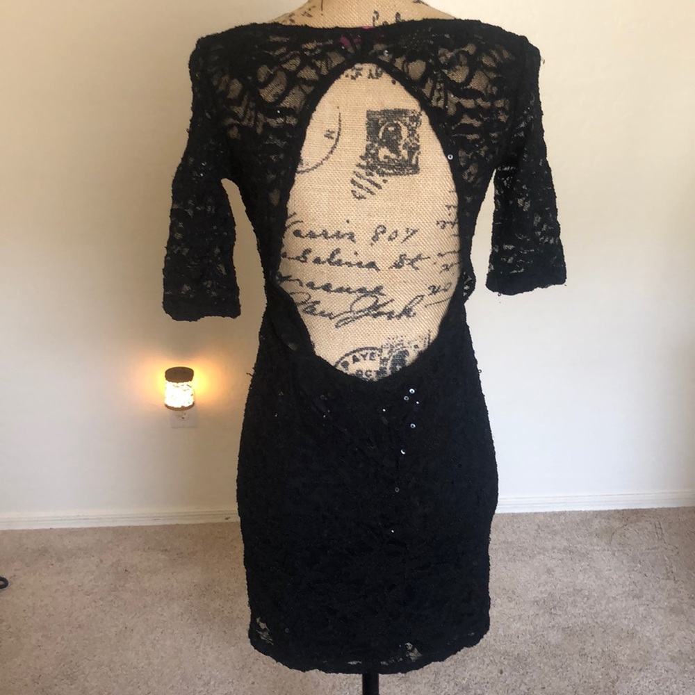 Blackless sequin dress
